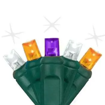 Close up of twinkle halloween 5mm light string