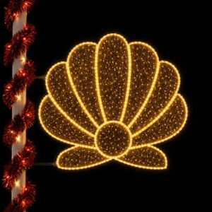 Glowing seashell holiday light commercial pole mount light displays