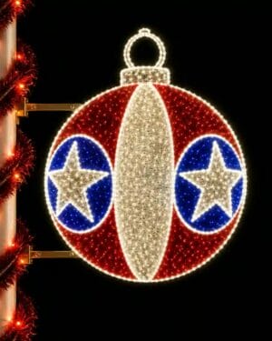 Illuminated Tennessee flag Christmas ornament decoration