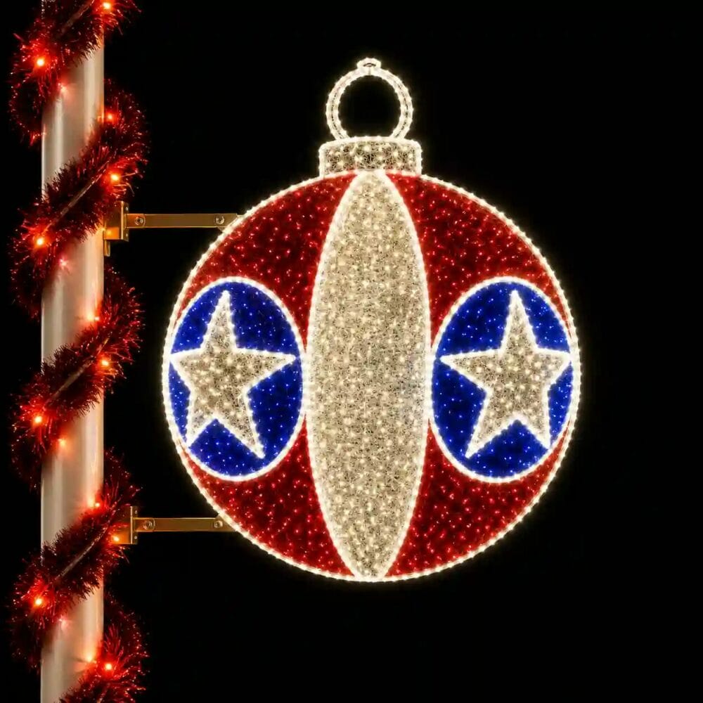 Illuminated Tennessee flag Christmas ornament decoration