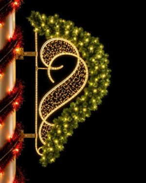 Illuminated number two holiday street decoration