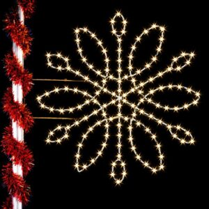 Illuminated snowflake commercial Christmas light display