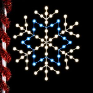 Glowing snowflake street Christmas decorations