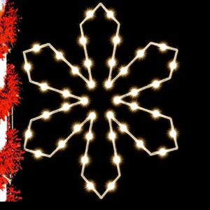 Glowing snowflake made of string lights downtown Christmas decorations