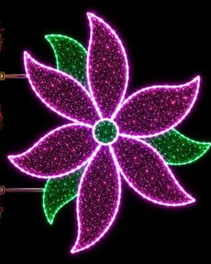 Pink and green LED flower light display