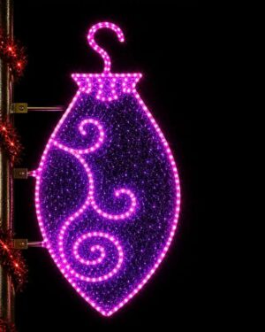 Pink and purple illuminated Christmas ornament decoration