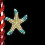 Starfish ornament with turquoise tips non Christmas pole mount decorations