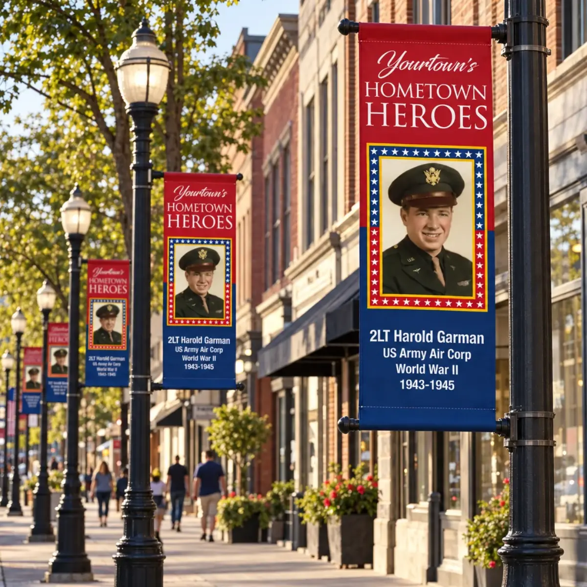 Hometown Heroes banners honor World War II veteran Harold Garman